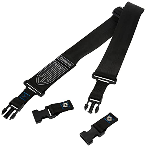 DIMARZIO ディマジオ / ギターストラップ クリップロック ジョン ペトルーシ Black Nylon Blue Stitching 【正規品】 DD2200JPS ブルー Sサイズ
