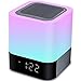 Price comparison product image Hetyre Night Bluetooth Speaker, Touch Sensor Bedside Lamp Warm Light and Color Changing Alarm Clock, MP3 Player, USB, AUX, 4000mAh Battery Best Gift for Kids, Party, Bedroom, Outdoor, 5 W, Blue