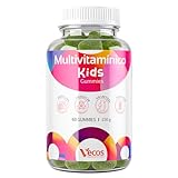 Gominolas Multivitaminas para Niños con Vitaminas A C D y Complejo B Zinc y Yodo Sabor Lima – 60 Gummies