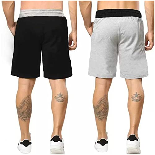 Image of Men's Cotton Sports Shorts with Zipper Pocket (Pack of 2)