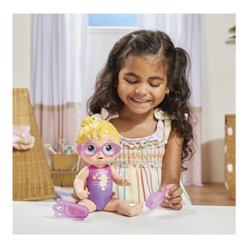 Baby Alive Boneca Sunny Swimmer - Cabelos Loiros Boneca de 25 cm em plástico com acessórios - Brinqu