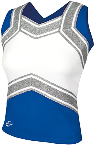 chassÃ© Girls' Blaze Shell Top Royal/White/Metallic Silver Youth X-Small