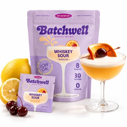 Whiskey Sour Drink Mix Packets for Cocktails and Mocktails – 30 Calories