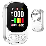 Plug in Carbon Monoxide Detector with Battery Backup, 4 in 1 CO Detector, Combustible Gas Detector, Temperature/Humidity Meter Portable for Home/Travel, Gas Leak Detector with Audible Dual