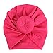 Susenstone Bonnet Bebe Fille Naissance avec Noeud Hiver Chaud en Coton Pas Cher A La Mode Chapeau Bonnet Enfant Fille Garcon Turban 0-6 Mois (0-6 Mois, Rose Vif)