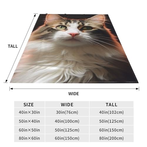 Couverture imprimé chat en micro polaire 152x127 cm pour canapé