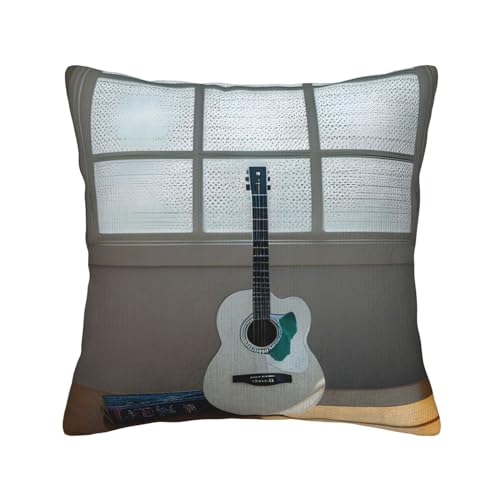 Housse de coussin velours côtelé guitare pour raviver un canapé terne avec art