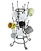 MyGift 24-Hook Rustic Black Iron Coffee Mug Holder, Tea Cup Display Stand, Drinking Glasses Baby Bottle Drying Rack Stand
