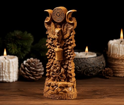 Talla de Búho de Madera Hécate 9 in miniatura 5