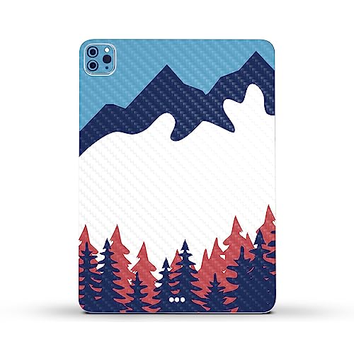 Image of MightySkins Carbon Fiber Skin Compatible with Apple iPad Pro 11 inch M2 4th Gen (2022) Full Wrap Kit - Winter Scape | Protective, Durable Textured Carbon Fiber Finish | Easy to Apply | Made in The USA