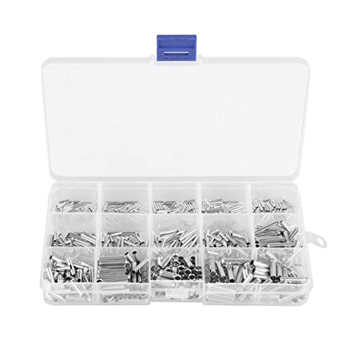 Davitu 700Pcs/Set 14 Values 10-22 AWG Non-insulated Ferrule Copper Terminals Assortment Kit for Wire Cable