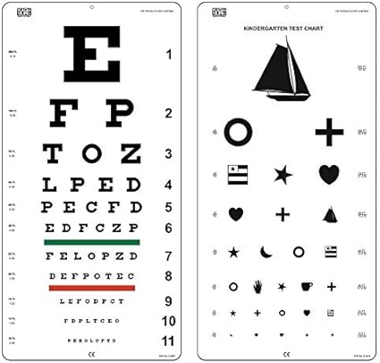 amazon com snellen and kindergarten wall eye chart size 22 x 11 inch combo pack industrial scientific