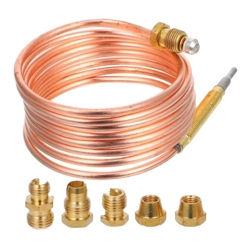 Kisangel Kit Cobre para Estufa de Gas Reemplazo Profesional con Adaptador Duradero y Fácil Compatible con Chimeneas y Calefactores Longitud