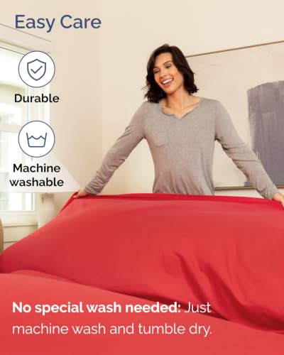 Image of CGK Unlimited Extra Deep Flex Top Split Head King Sheet Set - 6 Piece Breathable and Cooling Sheets - Hotel Luxury Bedding for Women, Men, Kids & Teens - Easy Secure Fit - Extra Deep Pockets - Red