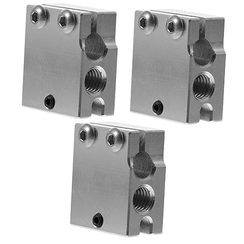 ULTECHNOVO 3pcs Heating Block Hot End Printer Accessory Aluminum Heater Block for Printer Hotend