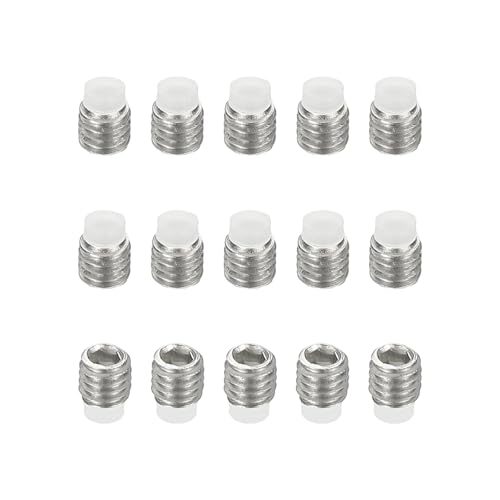 PATIKIL M3x6mm Nylon Tip Grub Screw, 15pcs 304 Stainless Steel Metric Hex Socket Head Cup Point Anti Slip Set Screws Internal Hex Drive Hardware