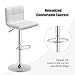 COSTWAY Bar Stools Set of 2, Modern Swivel Adjustable Height PU Leather Barstools with Back, Square Armless Counter Height 2-Pack Bar Chair for Kitchen Island Dining Living Bistro Pub Counter, White