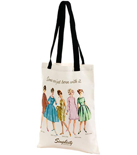 Simplicity Vintage Canvas Shoulder Tote-Born With It, us:one size, Cream