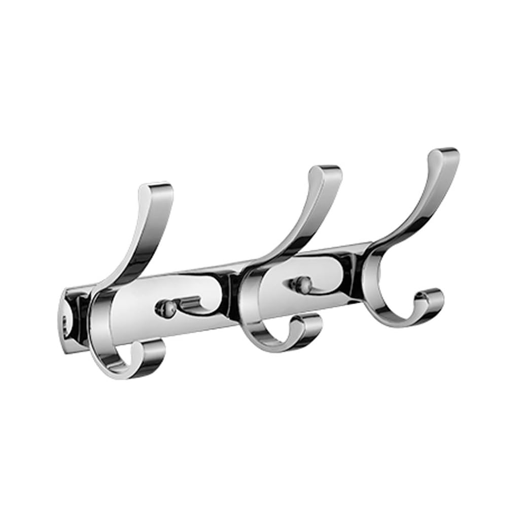 ZHOUXIAO Brass Coat Rack Wall Mounted with Hooks, Modern Heavy Duty Coat Hook Rail, Robe and Towel Hooks Rack for Bathroom, Entryway, Mudroom, Hats 3hook