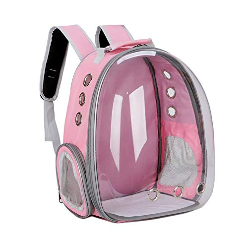 LUFFYLIVE Mochila transportadora para gatos, mochila para animais de estimação, mochila portátil e respirável para carregar animais de estimação, impermeável, transparente, espaço respirável para filhotes viajando, acampamento e caminhadas