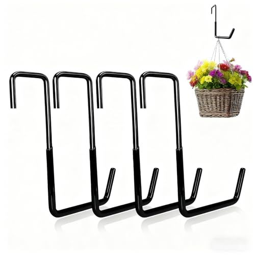 Vipuikos 4 ganchos grandes en forma de S para garaje, para bicicleta, sin necesidad de taladrar, ganchos de metal para colgar cargas pesadas, para vigas de techo, colgar bicicletas, herramientas de