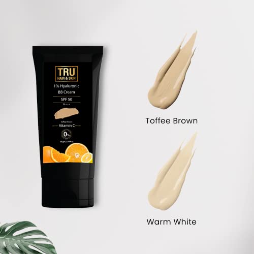 Image of Tru Hair & Skin Hyaluronic BB Cream with SPF 50 | Toffee Brown | 50gms