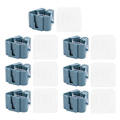 LSAR Suporte de parede para vassoura, suporte de esfregão, 7 peças para pendurar na parede, adesivo