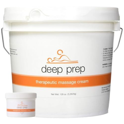 Rolyan Deep Prep Relax Massage Cream, 8 oz, Professional Quality Massage Creme for Relaxing Full Body Massage & Sore Muscles & Trigger Point Discomfort
