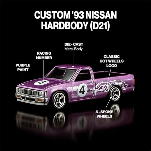 Image of Hot Wheels Collector Edition | Premium Die-Cast Metal Car for Kids & Collectors | Rare One-Time Release Model for Boys | No Restock Limited Edition (Custom 93 Nissan Hardbody (2023))