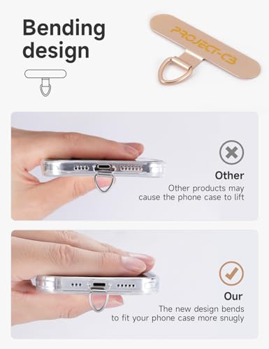 Phone Tether Tab ×1,Spring Ring ×1,Metal Patch,Universal Phone Lanyard Black - Photo 8 sur 29