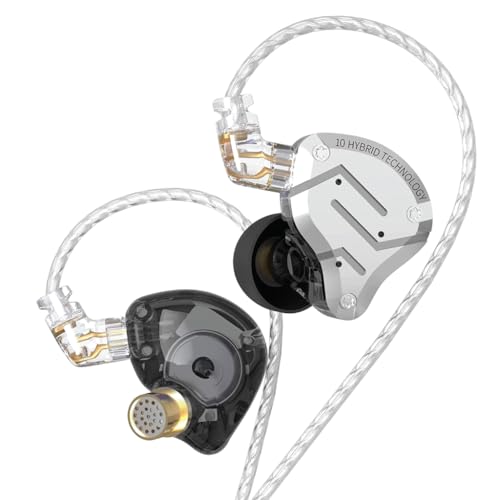 Image of KZ ZS10 Pro in-Ear Monitor Earphone with Mic Hybrid Driver Setup IEM (4 Balanced Armature+1 Dynamic Driver) 2Pin 0.75mm Connector Detachable Cable 3.5mm Gold Plated Plug for Singers, Musician (Mic)