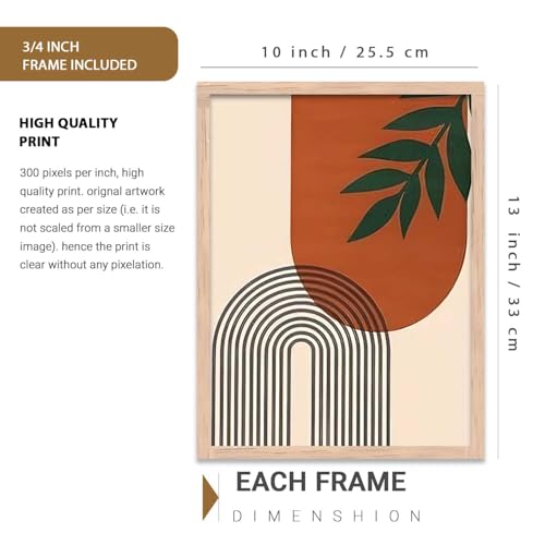 Image of kotart Home Decor Boho Painting Decorative Wall Art poster With Frame For Living Room Bed Room Hotel Wall Decor Digital Reprint Set of 3 (10X13 inch)