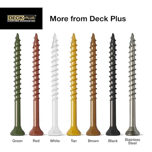 deck plus 3 inch epoxy coated exterior wood and fence screws 10 x 3 torxstar drive included coarse thread outdoor rust resistant decking screw tan 5 lb box 310 pieces  48419