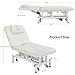 BarberPub Wheeled Electric Facial Bed, Electric Salon Spa Bed with Dual Motors, Adjustable Backrest & Height, PVC Leather, Professional Facial & Treatment Table with Foot-Control Casters 2750 (White)