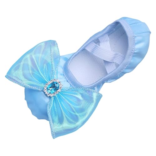 Generic Girls Ballet Shoes Cute Rhinestone Bowknot Dance Slippers Toddler Kids Indoor Yoga Canvas Dancing Performance Shoes