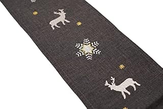 khevga Table Runner Christmas Winter in Grey 14 x 160 cm