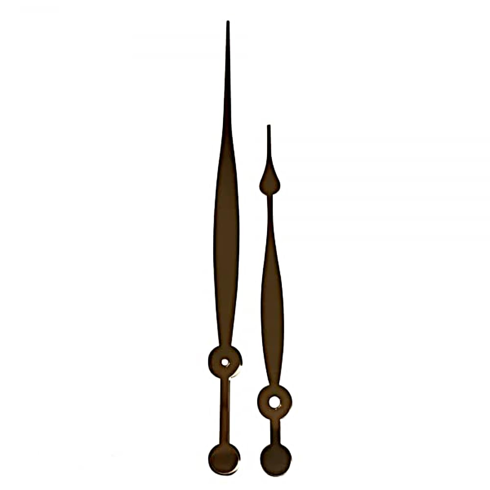 Dans Clock Shop Gold New Press Fit Extra Long Quartz Youngtown 12888 Metal Clock Hands For High Torque Movements 3.1Mm & 5.0Mm Hand Holes (208Mm Metal)
