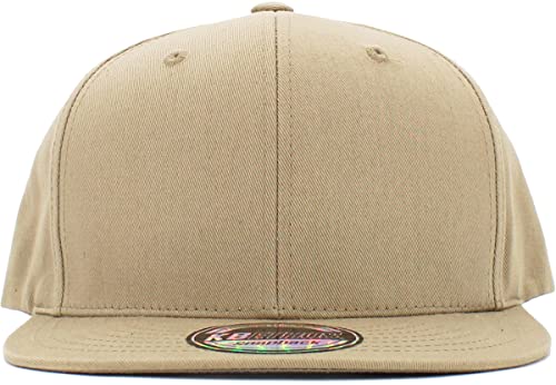 Image of KBETHOS Classic Snapback Hat Blank Cap Underbrim Cotton Wool Blend Flat Visor Adjustable Unisex