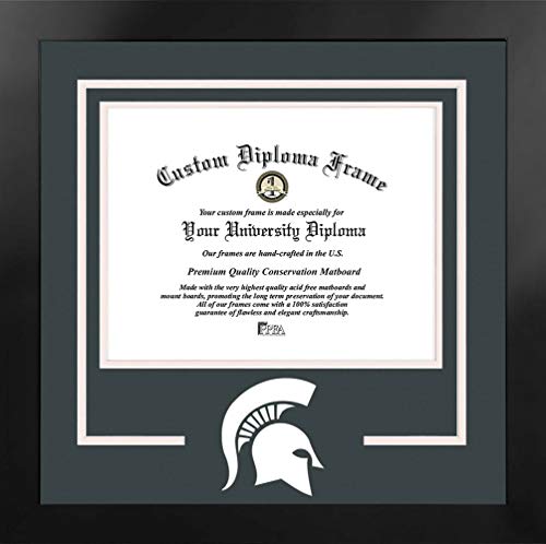 Campus Images NCAA Michigan State Spartans Unisex Spirit Diploma Manhattan Black Frame with Bonus Lithograph, Black, One Size