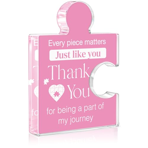 Friendship Gifts for Women, Thank You Appreciation Gift Retirement Gifts for Colleagues Employees, Every Piece Matters Just Like You Acrylic Puzzle Piece Plaque Office Decor