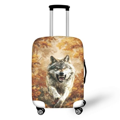 Housse de valise loup gris XL en spandex lavable Générique pour bagage moyen et grand