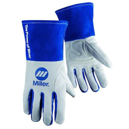 Welding Gloves, 3D, Wing, 11In, WhiteBlue, PR