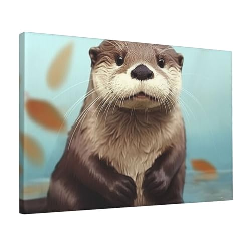 Impression sur toile loutre mignonne LPSRTWE tableau mural HD pour chambre et salon 30x45 cm