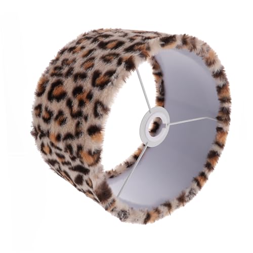 HEATSHAKING 動物柄長毛ふわふわランプシェード ドラム型 対応 卓上ライトカバー 室内照明用 多用途テーブルライトアクセサリー