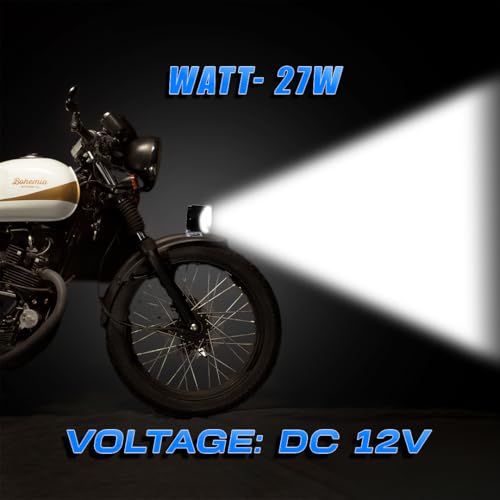 Image of 9 LED Round Fog Lights for Bikes | High Power, Universal Fit, Heavy Clamp, Strong Aluminum Body, Waterproof Driving Light for Motorcycle /Scooty