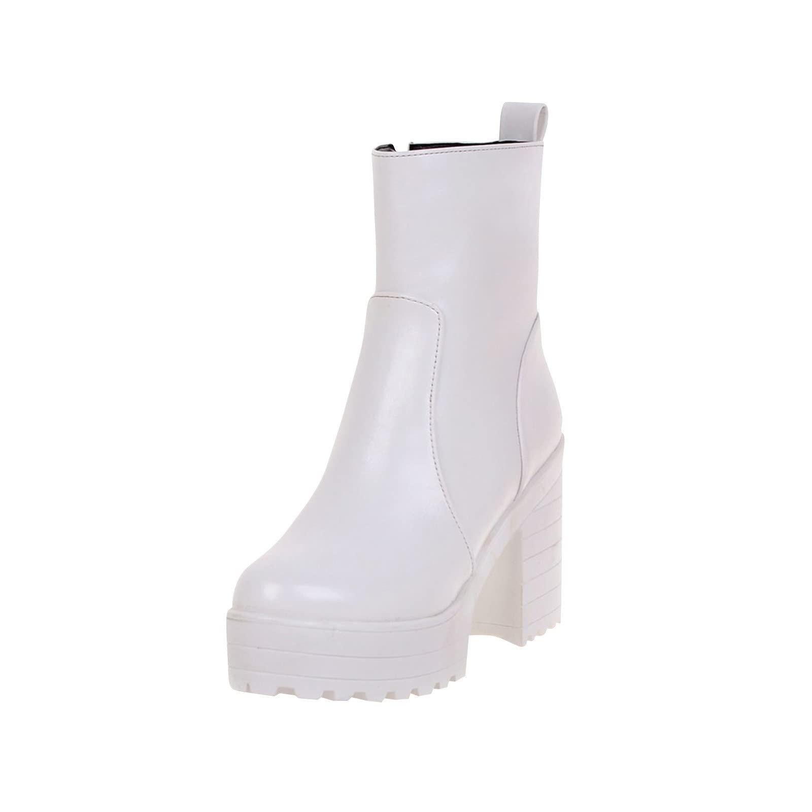 2022 Botines Mujer Zapatos Botas de tacón alto plataforma Moda Casual Otoño Invierno clásico Comodos Elegante Botas de Nieve Antideslizante Botas de Jinete Boots cremallera vintage fiesta Zapatos