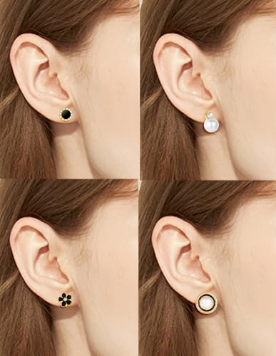 10 pares de aretes clip-on para mujer tono dorado miniatura 5