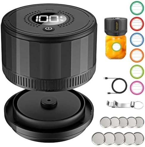 Kit de Máquina Selagem a Vácuo para Copo Mason Elétrico com Tampa...