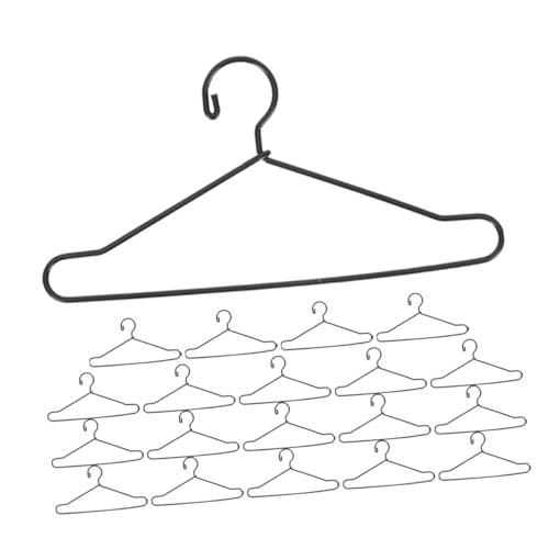 Unomor 20pcs Doll Pet Clothes Rack Wardrobe Hanger for Doll Outfits Doll Clothes Accessories Clothes Hanger for Doll Dresses Clothes Hangers Wire Hangers for Doll Outfits Black Iron