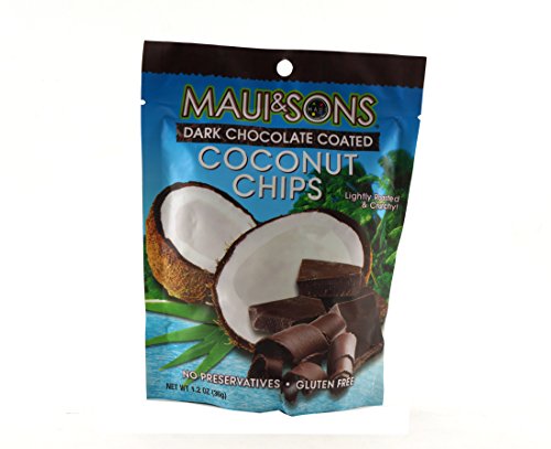 Maui & Sons Coconut Chips â€“ 18pk (Dark Chocolate Coconut Chips)